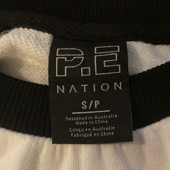 NWOT P.E Nation Legacy Organic Cotton Sweatshirt in Optic White Pullover - Picture 5 of 12